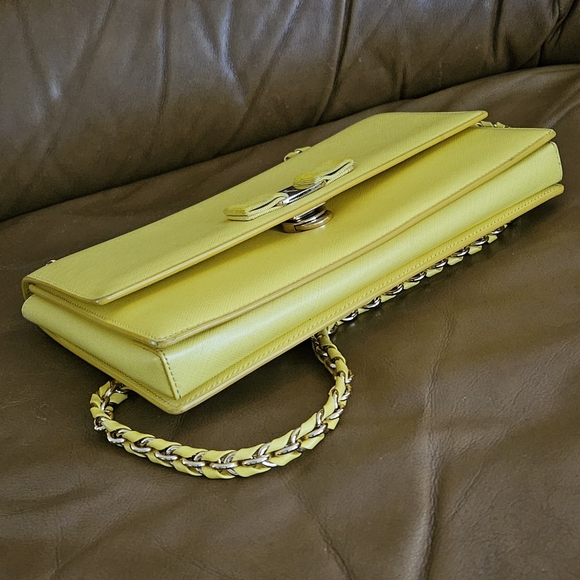 Women's Salvatore Ferragamo Yellow Vara Chain Crossbody Bag - Picture 16 of 16